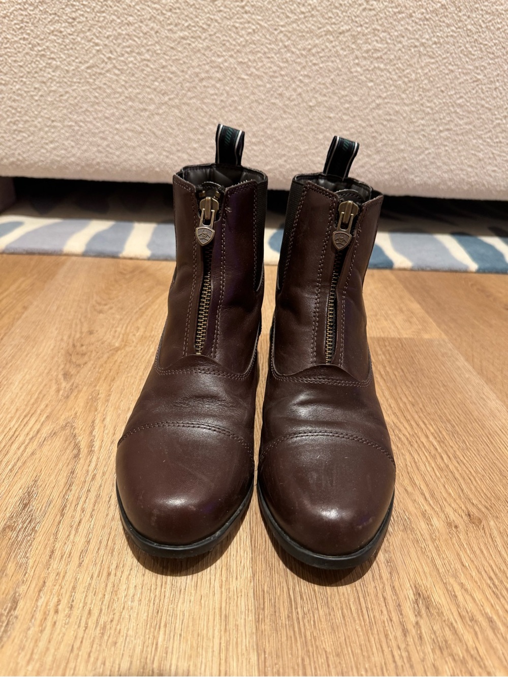 Ariat Horse Riding Brown Leather Zip-Front Ankle Boots